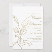 Invitation Parties scintillant d'or blanc simple et élégant m (Devant)