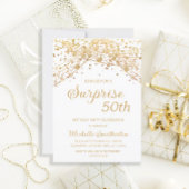 Invitation Parties scintillant d'or blanc Surprise 50e annive