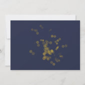 Invitation Parties scintillant d'or bleu moderne confetti (Dos)