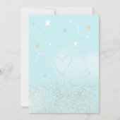 Invitation Parties scintillant d'or bleu sur le baby shower g (Dos)