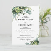 Invitation Parties scintillant d'or boho succulent vert scint (Debout devant)