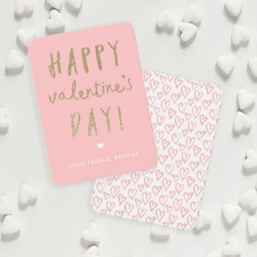 Invitation Parties scintillant d'or Bonne Saint Valentin