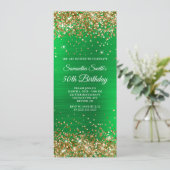 Invitation Parties scintillant d'or Bright Green Foil 50e ann (Debout devant)