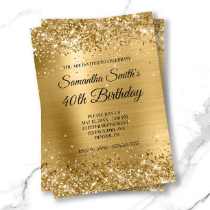 Invitation Parties scintillant d'or brillant brossé à huile M