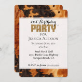 Invitation Parties scintillant d'or Brown Black Cowhide 21e a (Devant / Derrière)