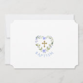 Invitation Parties scintillant d'or Cadre Croix Floral Boy Ph (Dos)