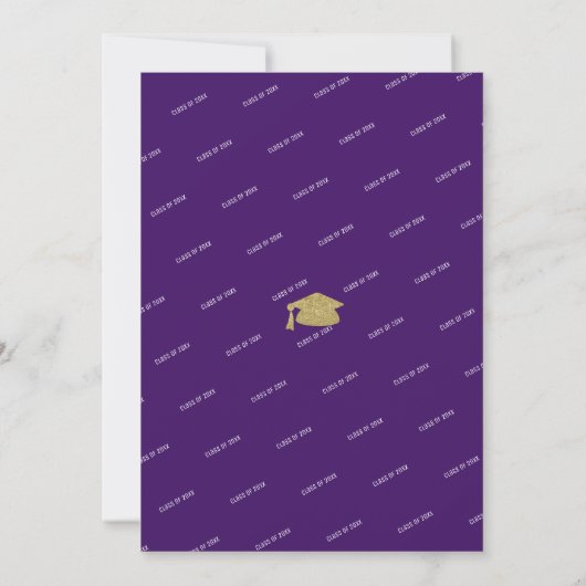 Invitation Parties scintillant d'or Casquette Grad Purple Gra (Dos)