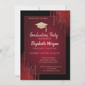 Invitation Parties scintillant d'or Casquette, Red Drives Bla (Devant)