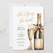 Invitation Parties scintillant d'or Champagne Brunch nuptial (Devant)