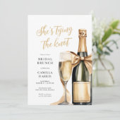 Invitation Parties scintillant d'or Champagne Brunch nuptial (Debout devant)