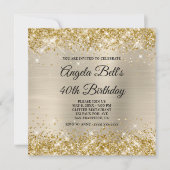 Invitation Parties scintillant d'or Champagne Shimmer Foil Fa (Devant)