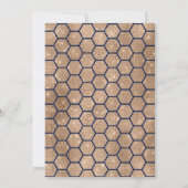 Invitation Parties scintillant d'or Chic Navy Hexagon Fête de (Dos)