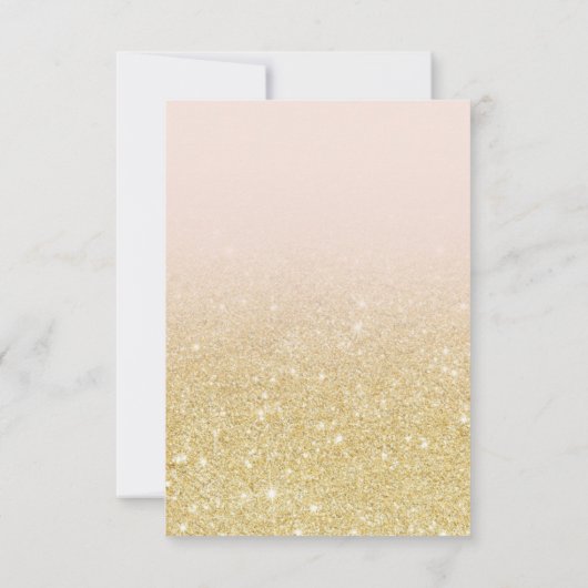 Invitation Parties scintillant d'or chic ombre RSVP blush ros (Dos)