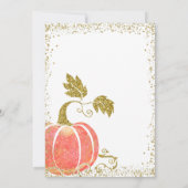 Invitation Parties scintillant d'or Citrouille Baby shower ne (Dos)