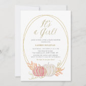 Invitation Parties scintillant d'or Citrouilles roses C'est u (Devant)