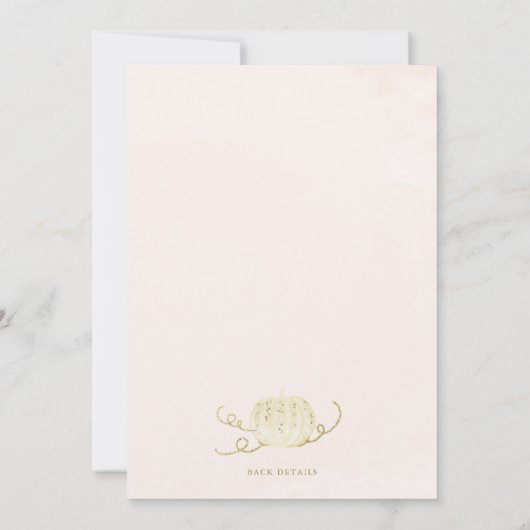 Invitation Parties scintillant d'or Citrouilles roses C'est u (Dos)
