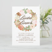 Invitation Parties scintillant d'or Citrouilles Wreath Automn (Debout devant)