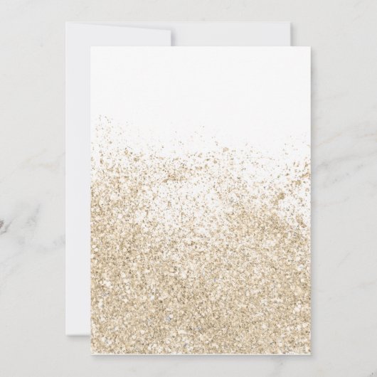 Invitation parties scintillant d'or clair typographie blanc g (Dos)