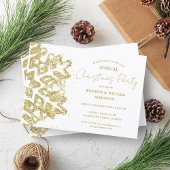 Invitation Parties scintillant d'or classique Noël Fête des F