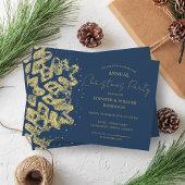 Invitation Parties scintillant d'or Classy Xmas Snowflake