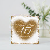 Invitation Parties scintillant d'or Coeur 15 Quinceincera Inv (Debout devant)