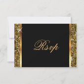 Invitation Parties scintillant d'or Confetti (Dos)