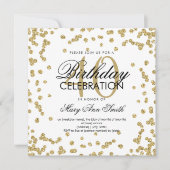 Invitation Parties scintillant d'or Confetti 40e anniversaire (Devant)