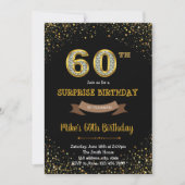 Invitation Parties scintillant d'or confetti 60e anniversaire (Devant)