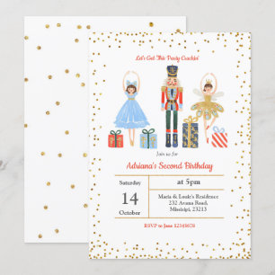 Invitation Parties scintillant d'or Confetti Anniversaire Inv