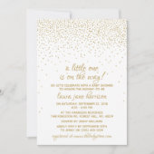 Invitation Parties scintillant d'or Confetti Baby shower neut (Devant)