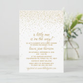 Invitation Parties scintillant d'or Confetti Baby shower neut (Debout devant)