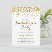 Invitation Parties scintillant d'or Confetti Bachelorette Inv (Debout devant)