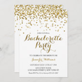 Invitation Parties scintillant d'or Confetti Bachelorette Inv (Devant / Derrière)