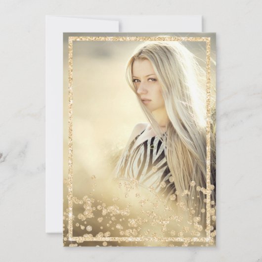 Invitation parties scintillant d'or confetti blush Sweet 16 p (Dos)