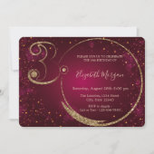 Invitation Parties scintillant d'or Confetti Bourgogne 30e an (Devant)
