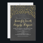 Invitation parties scintillant d'or confetti chalkboard maria<br><div class="desc">Belle parties scintillant en faux or confetti faire-part de mariage pour rustique vintage ou moderne - gris or ou noir or thèmes mariages. Veuillez noter que cette conception n'utilise aucune parties scintillant physique ou aucun point de confetti,  elle sera imprimée comme vous le voyez sur votre écran d'ordinateur.</div>