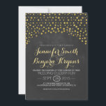 Invitation parties scintillant d'or confetti chalkboard maria<br><div class="desc">Belle parties scintillant en faux or confetti faire-part de mariage pour rustique vintage ou moderne - gris or ou noir or thèmes mariages. Veuillez noter que cette conception n'utilise aucune parties scintillant physique ou aucun point de confetti,  elle sera imprimée comme vous le voyez sur votre écran d'ordinateur.</div>