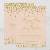 Invitation Parties scintillant d'or Confetti Elégant mariage (Devant / Derrière)