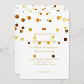 Invitation Parties scintillant d'or Confetti étincelles Bache (Devant / Derrière)