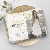 Invitation Parties scintillant d'or Confetti Photo Surprise S