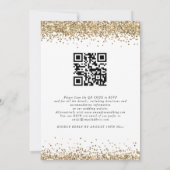 Invitation Parties scintillant d'or Confetti QR Code Mariage (Dos)