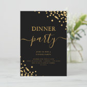 Invitation Parties scintillant d'or Confetti Script Diner par (Debout devant)