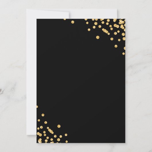 Invitation Parties scintillant d'or Confetti Script Diner par (Dos)