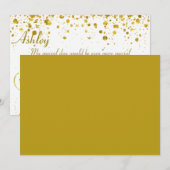 Invitation Parties scintillant d'or Confetti | Soyez ma serva (Devant / Derrière)