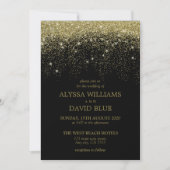 Invitation Parties scintillant d'or Confetti Sparkle Mariage  (Devant)