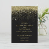 Invitation Parties scintillant d'or Confetti Sparkle Mariage  (Debout devant)