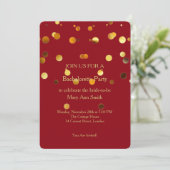 Invitation Parties scintillant d'or Confetti Sparkles Red Bac (Debout devant)