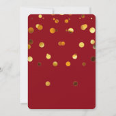 Invitation Parties scintillant d'or Confetti Sparkles Red Bac (Dos)