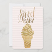 Invitation Parties scintillant d'or Crème glacée rayée Annive (Dos)