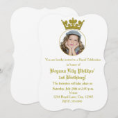 Invitation Parties scintillant d'or Crown Royal Anniversaire  (Devant / Derrière)